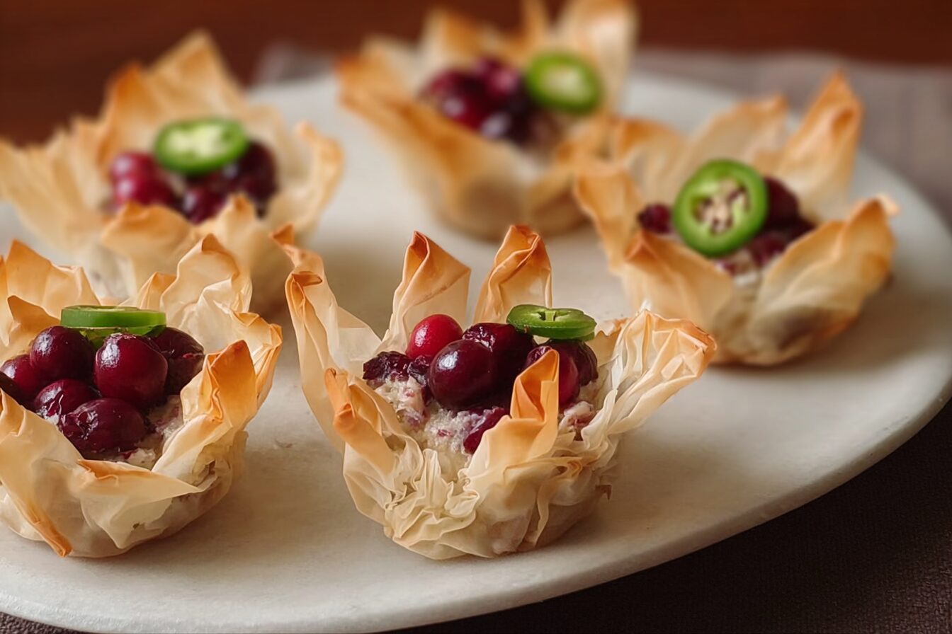 Cranberry Jalapeno Phyllo Cups