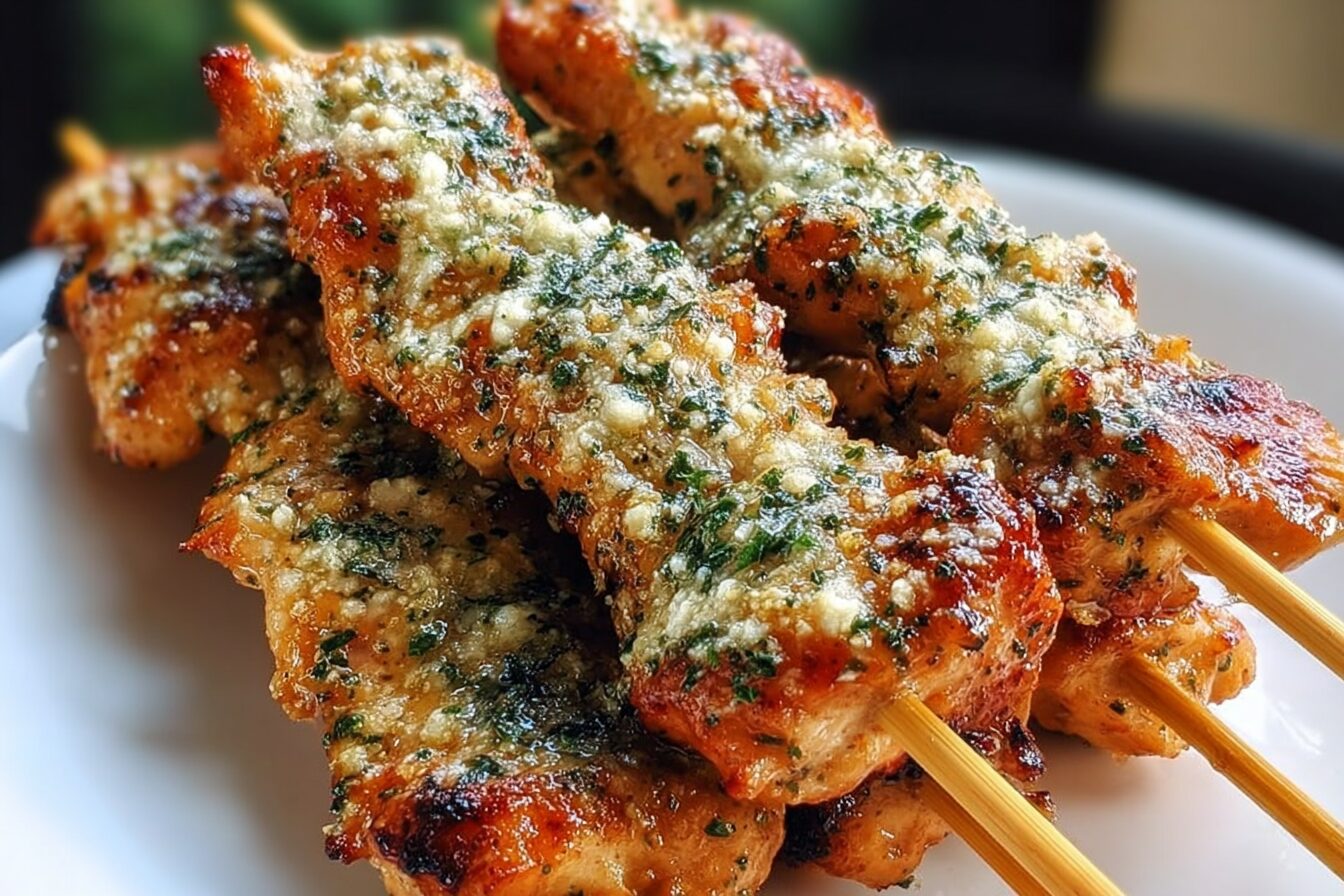 Garlic Parmesan Chicken Skewers