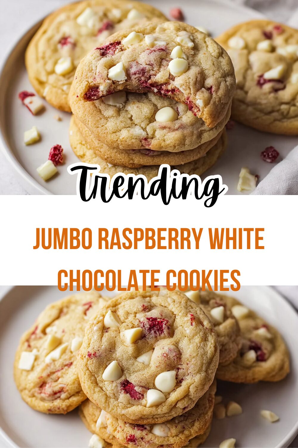 Jumbo Raspberry White Chocolate Cookies