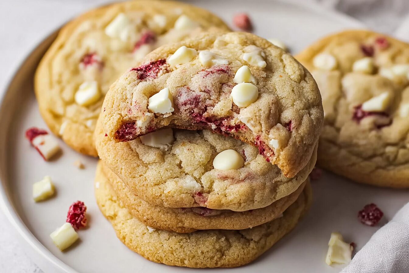 Jumbo Raspberry White Chocolate Cookies