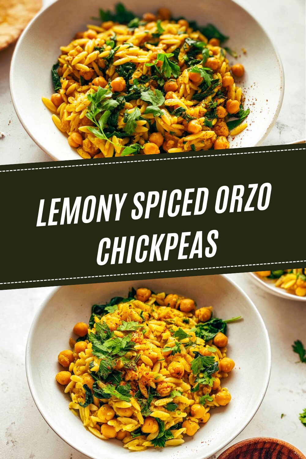 Lemony Spiced Orzo Chickpeas