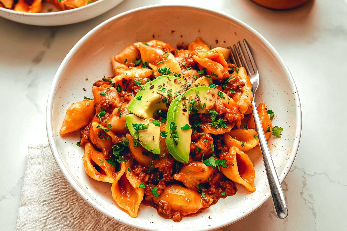 One Pot Cheesy Taco Pasta