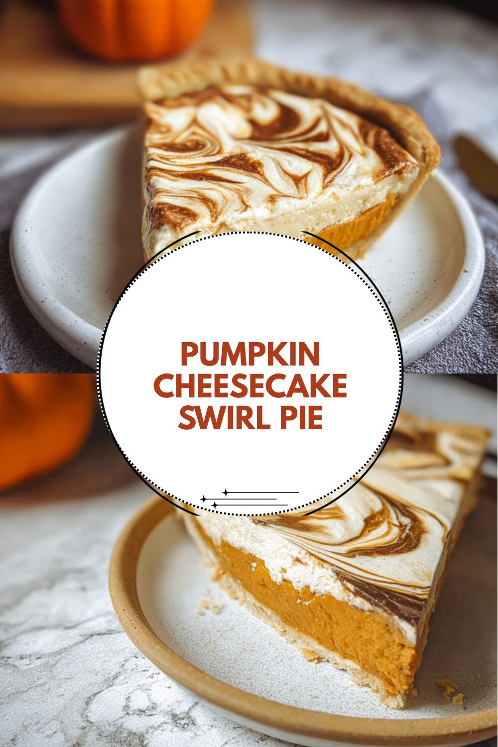 Pumpkin Cheesecake Swirl Pie