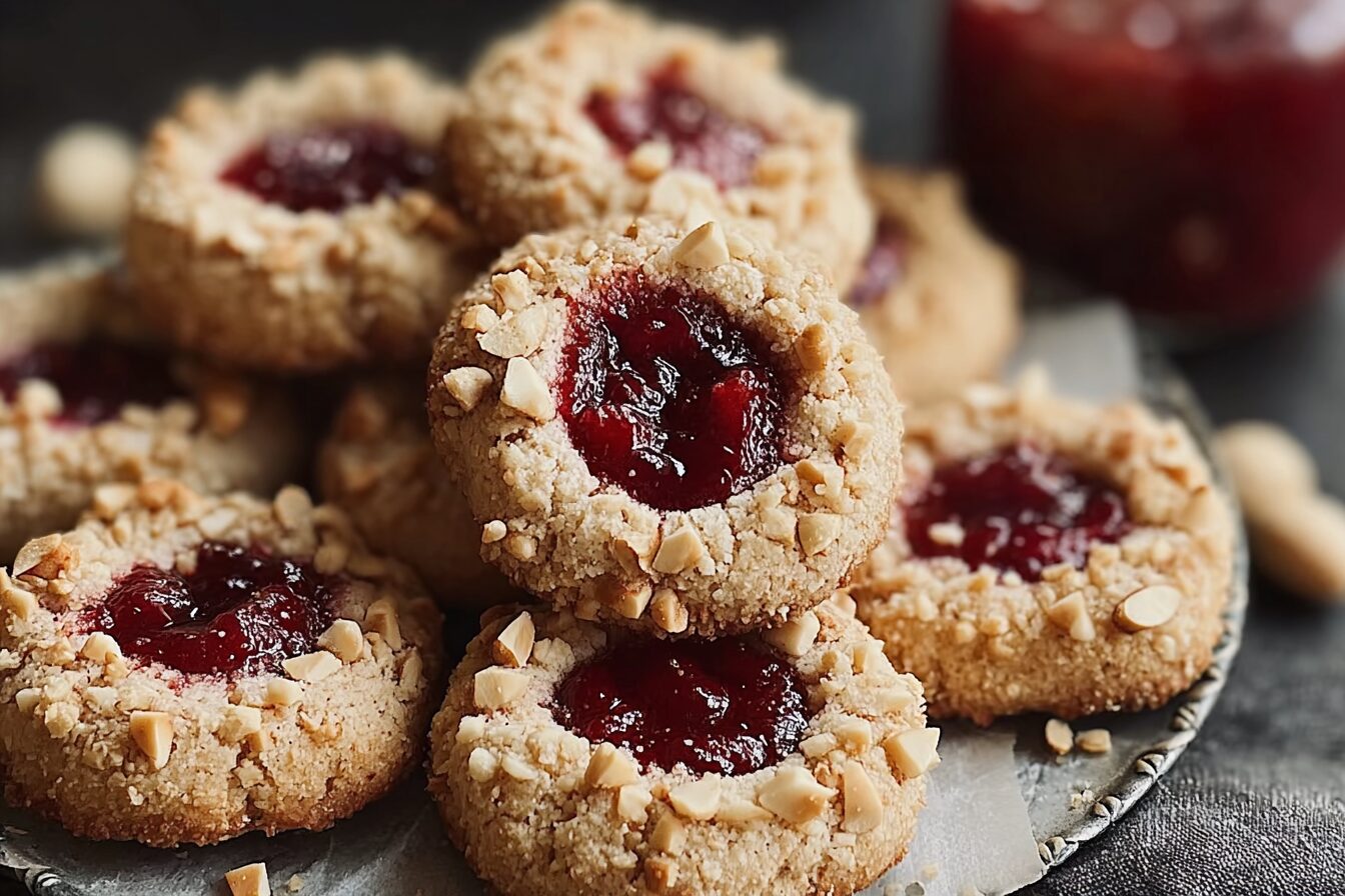 Raspberry And Hazelnut Thumbprint Cookies