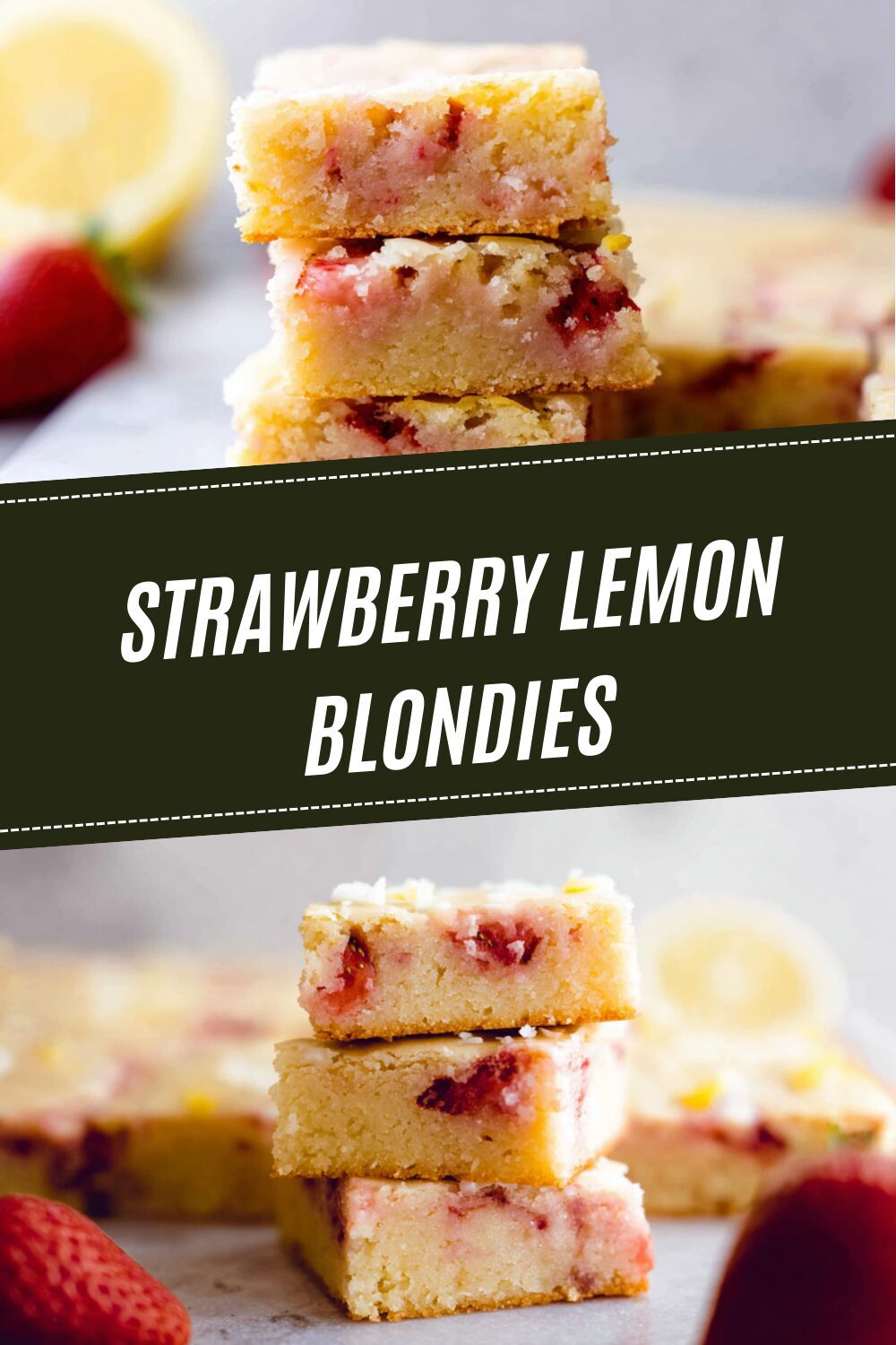 Strawberry Lemon Blondies