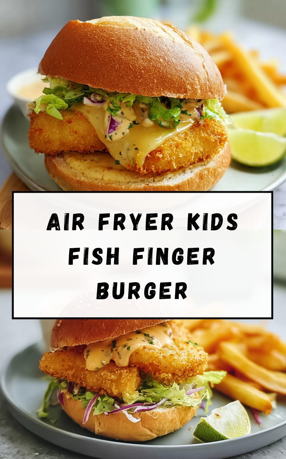 Air Fryer Kids Fish Finger Burger