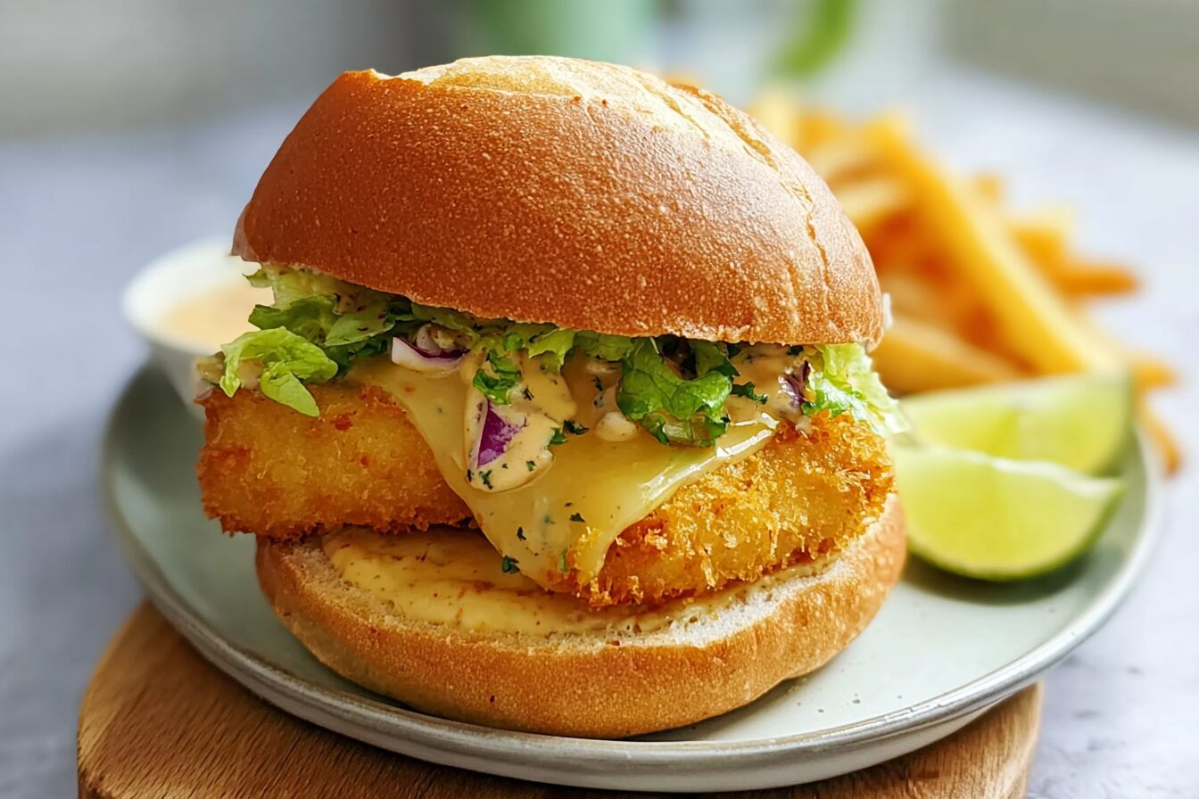 Air Fryer Kids Fish Finger Burger