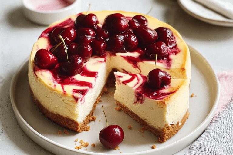 Baked Cherry Swirl Cheesecake 65.Png