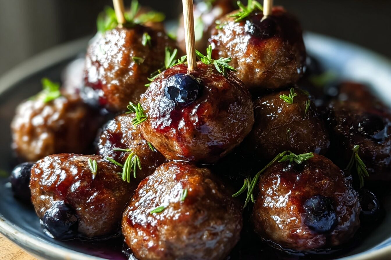Blueberry Bourbon Meatballs
