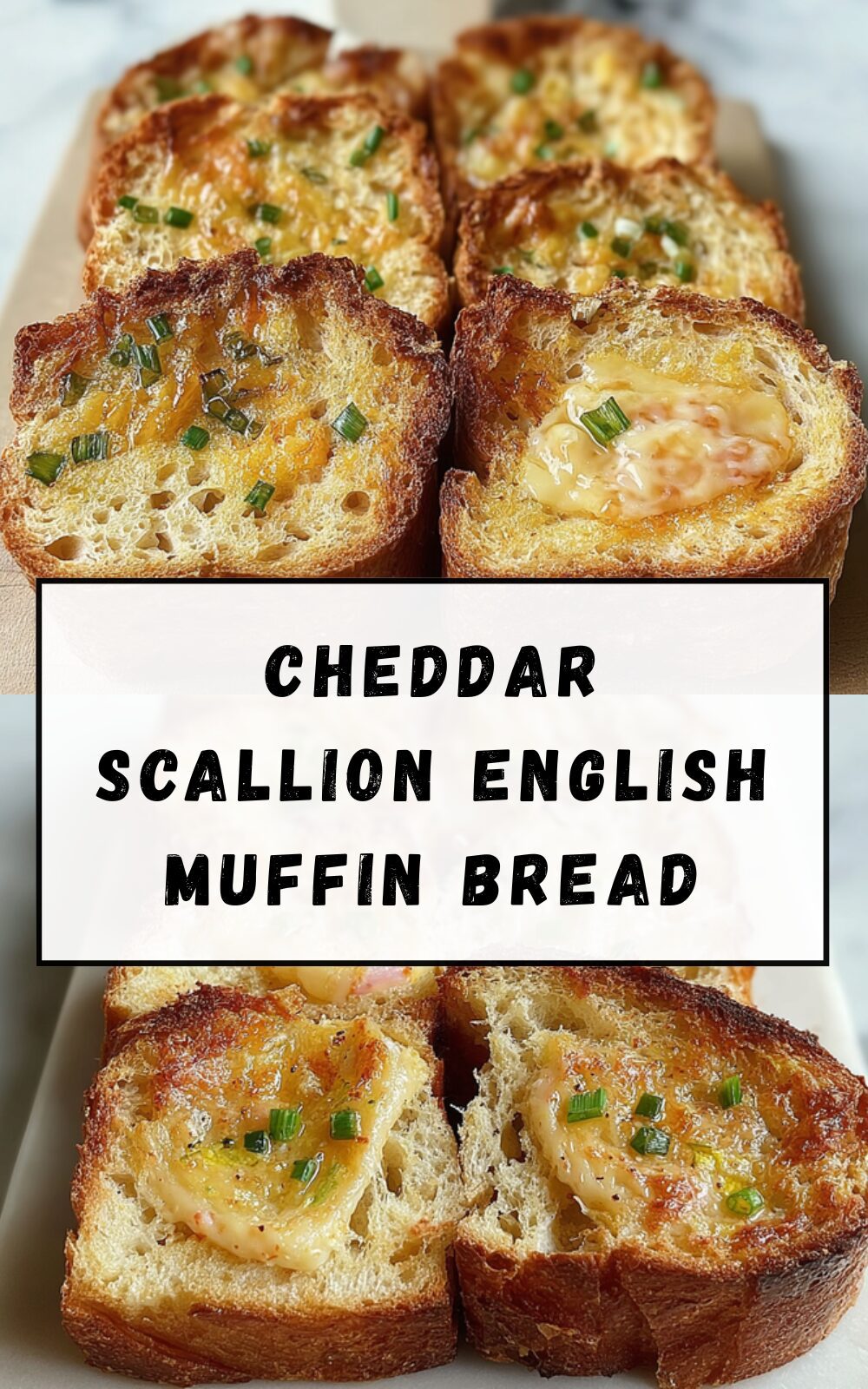 Cheddar Scallion English Muffin Bread