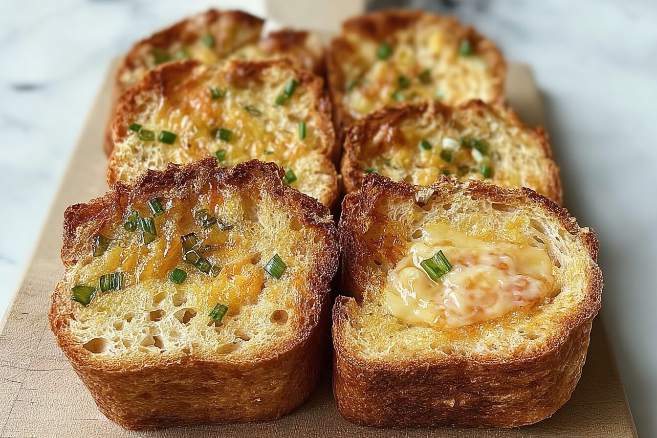 Cheddar Scallion English Muffin Bread