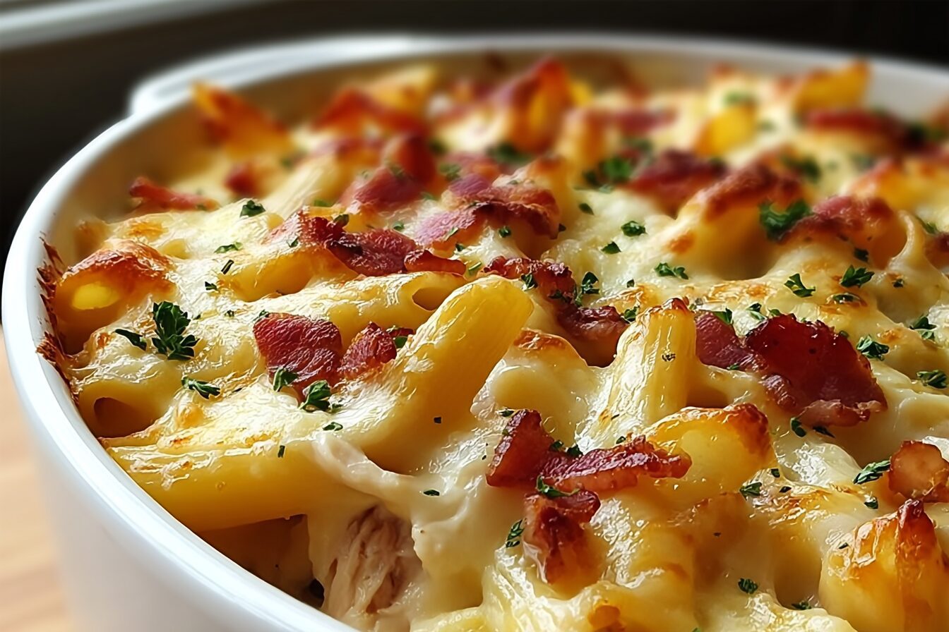 Cheesy Chicken And Bacon Pasta Bake