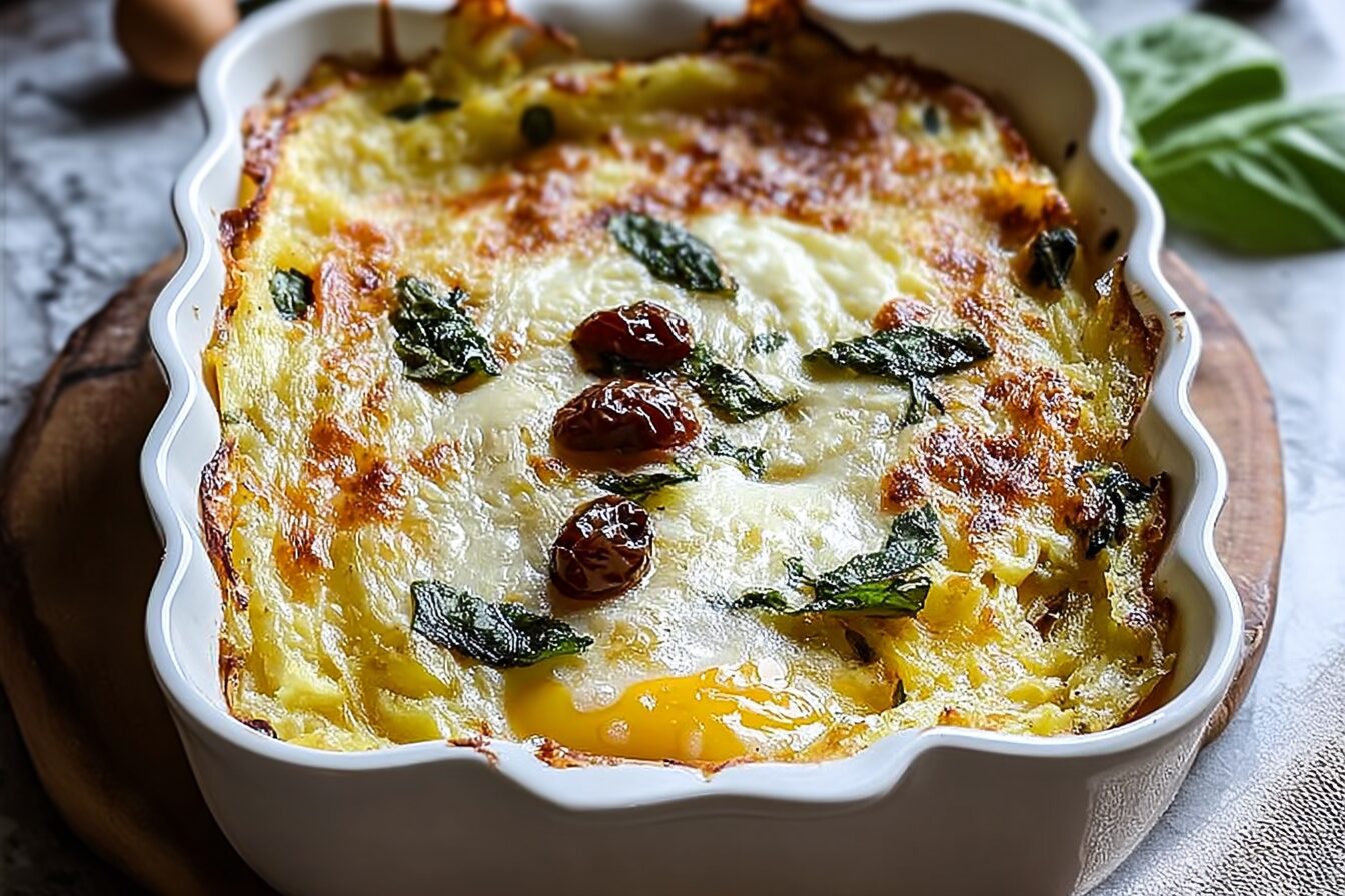 Cheesy Potato And Egg Casserole