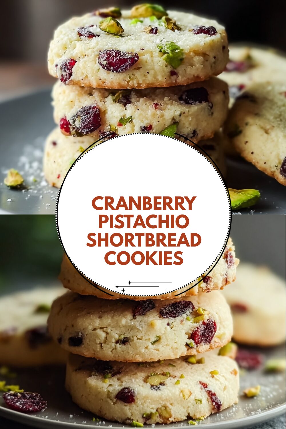 Cranberry Pistachio Shortbread Cookies
