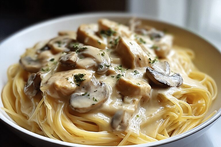 Creamy Chicken Mushroom Alfredo Spaghetti 87.Png