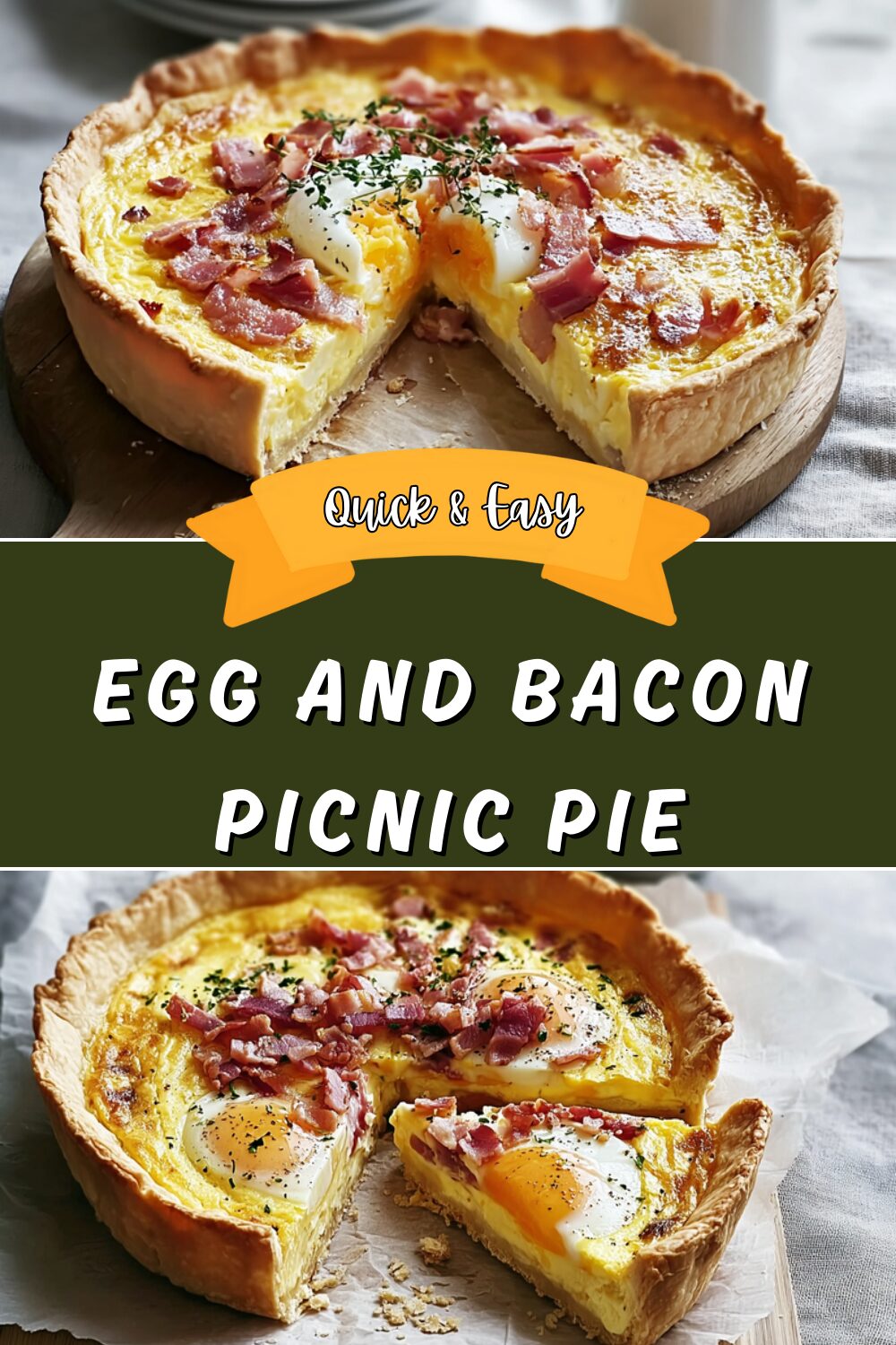 Egg And Bacon Picnic Pie