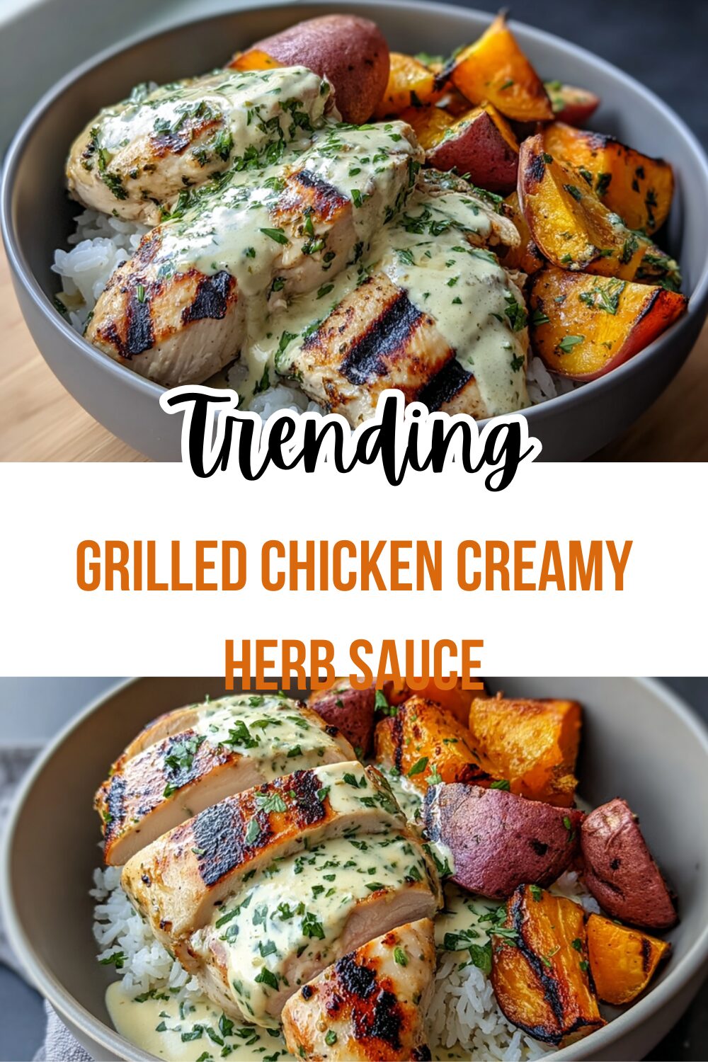 Grilled Chicken Creamy Herb Sauce