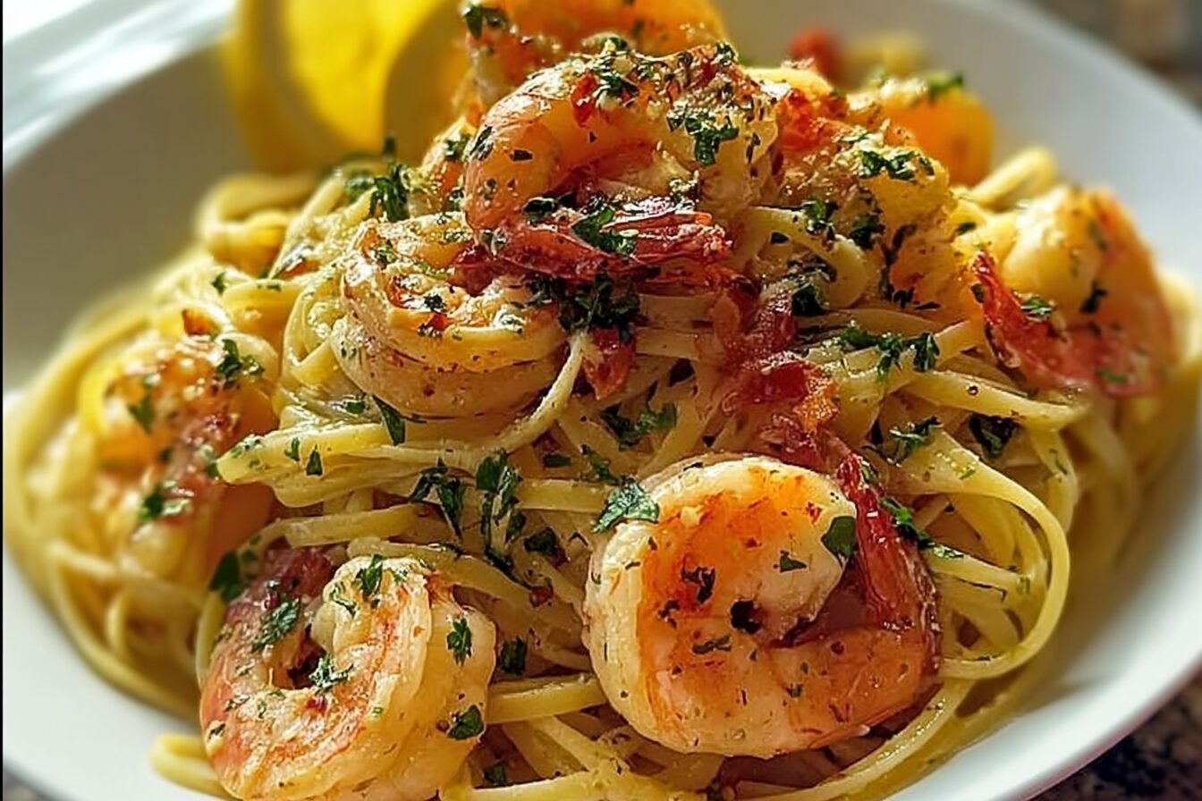 Lemon Pepper Lobster Shrimp Pasta