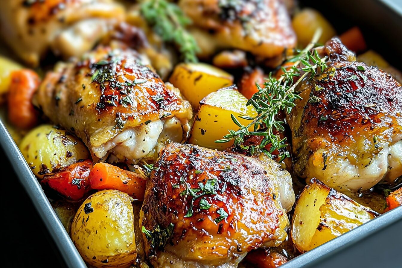 One Pan Roasted Chicken Thighs