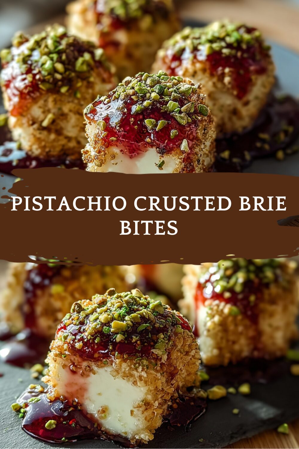 Pistachio Crusted Brie Bites