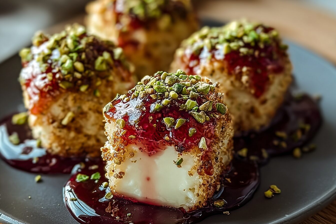 Pistachio Crusted Brie Bites