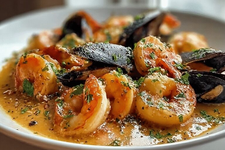 Shrimp And Mussels In Creamy Garlic Sauce 99.Png