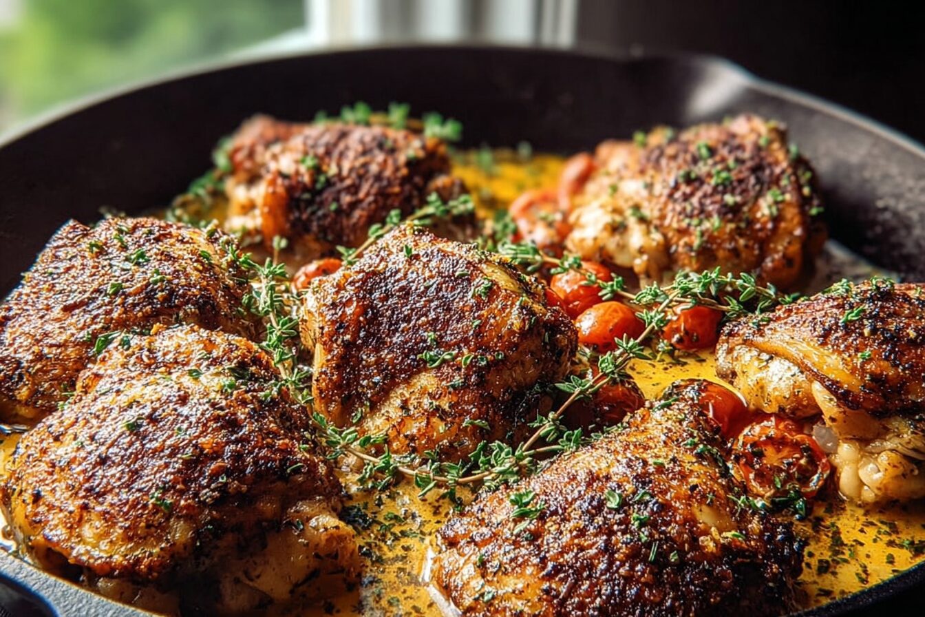 Skillet Chicken Thighs