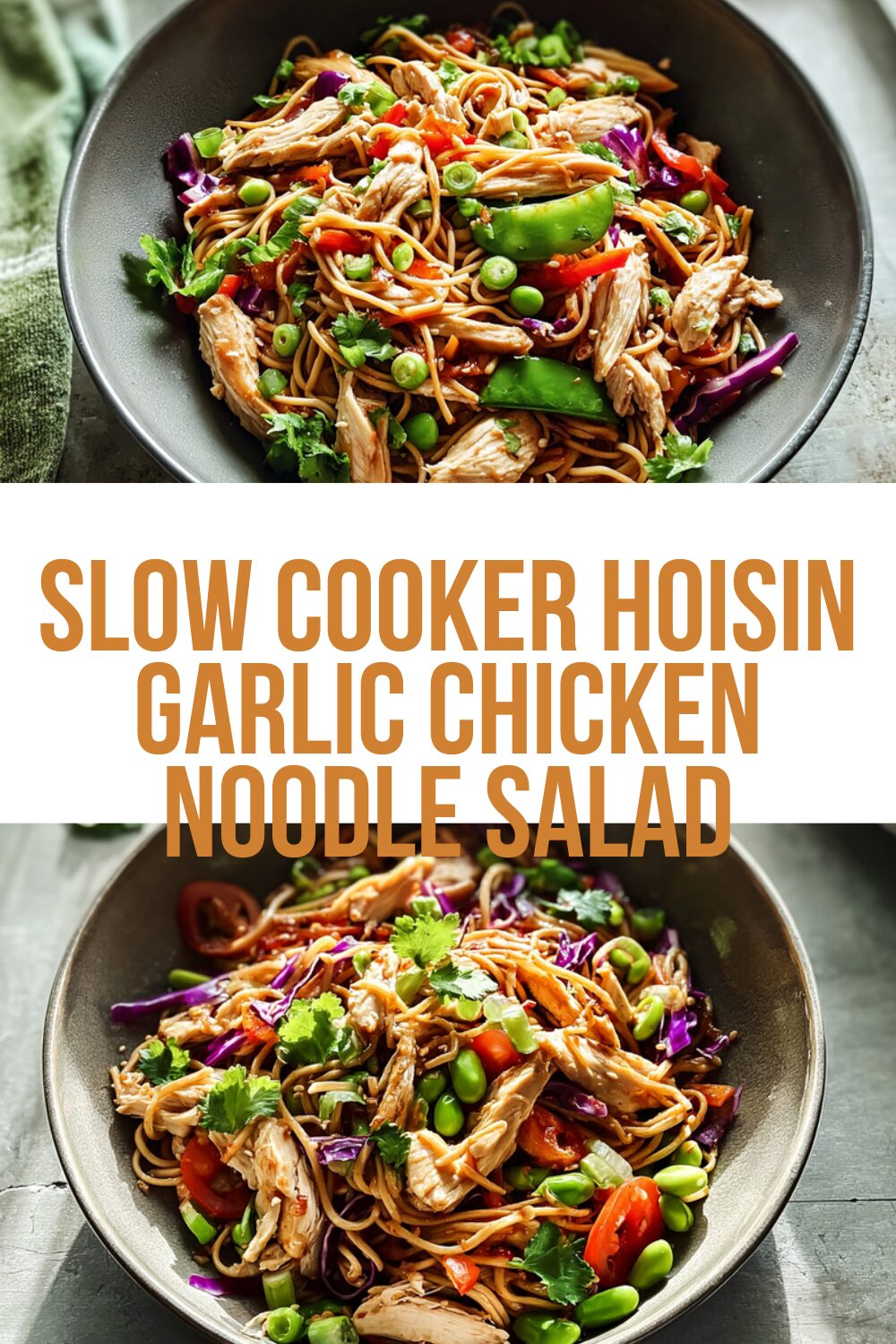 Slow Cooker Hoisin Garlic Chicken Noodle Salad