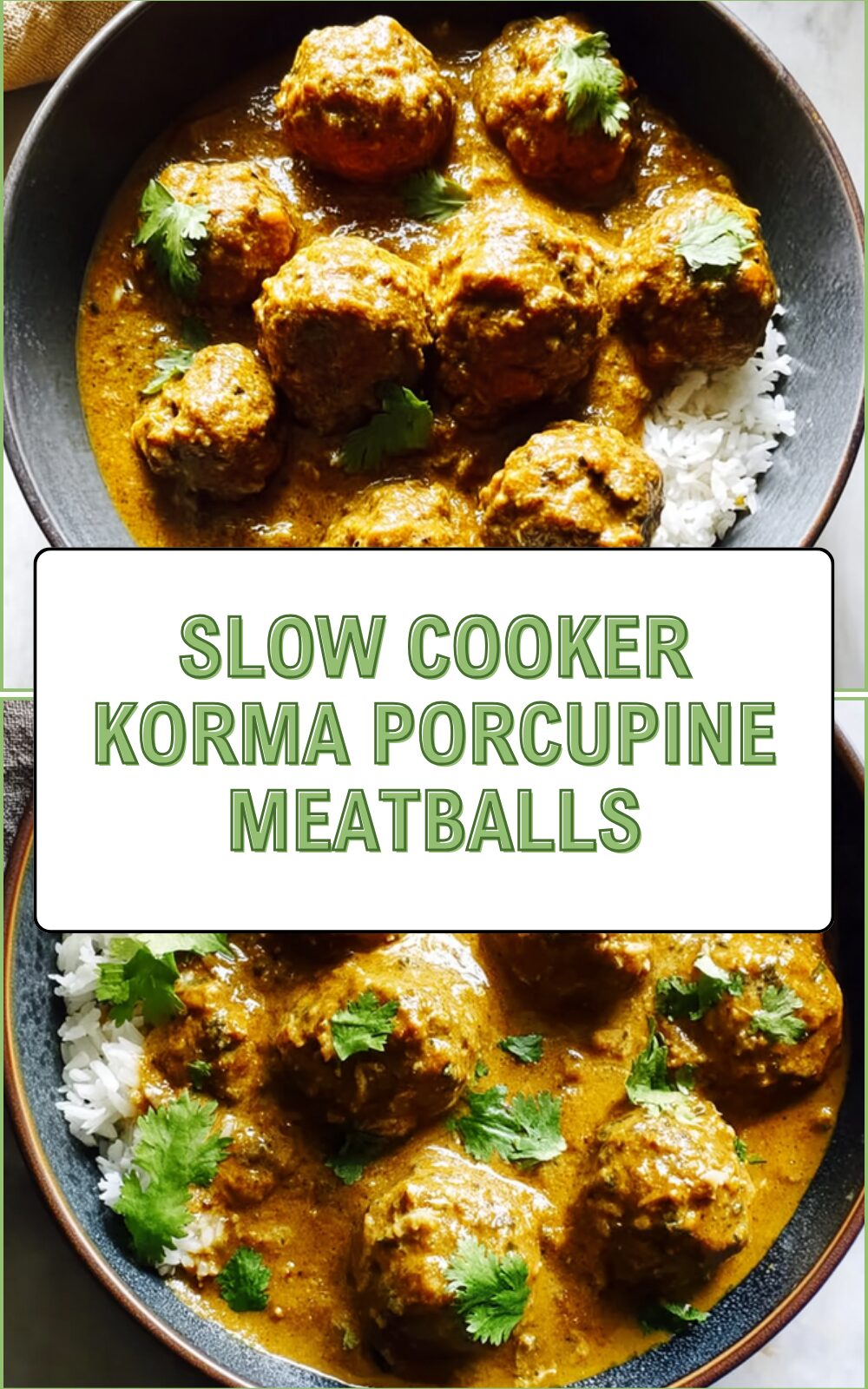 Slow Cooker Korma Porcupine Meatballs