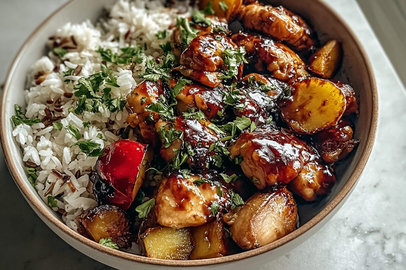 Sticky Glazed Chicken Bowl