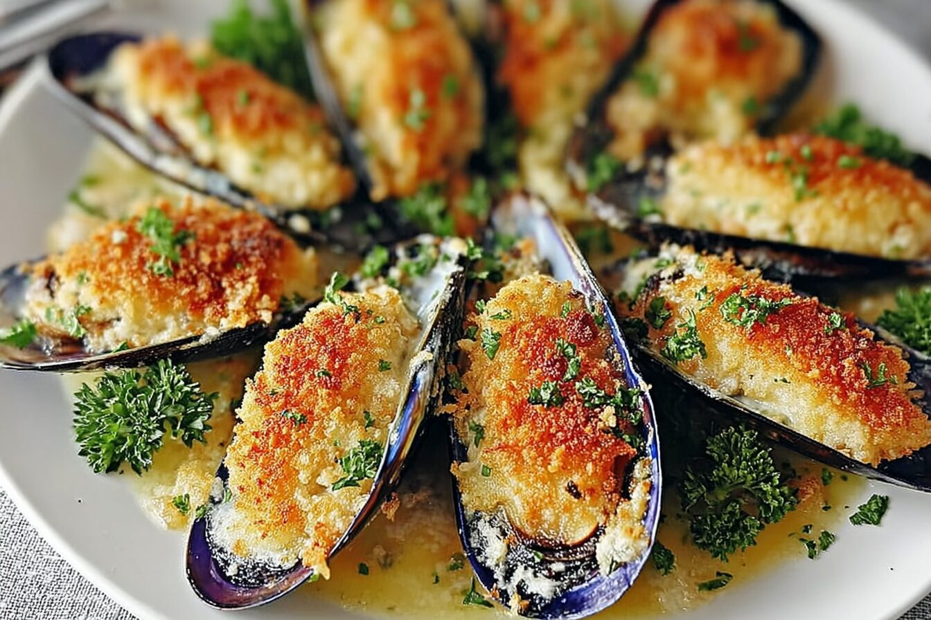Stuffed Baked Mussels