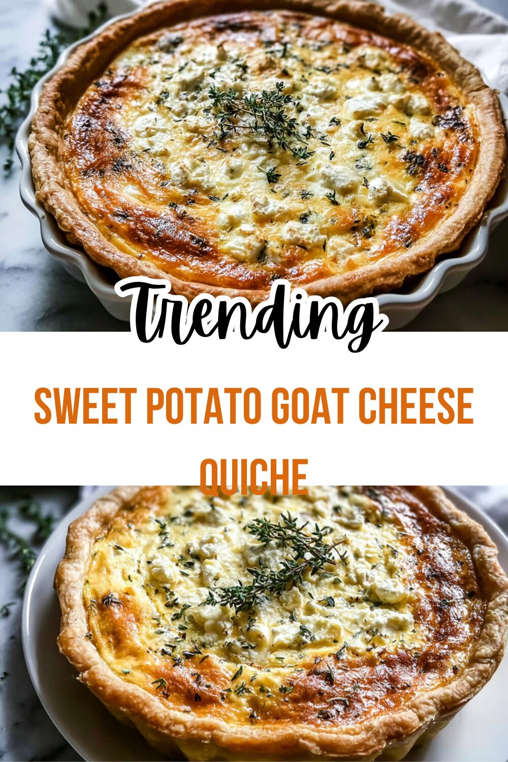 Sweet Potato Goat Cheese Quiche