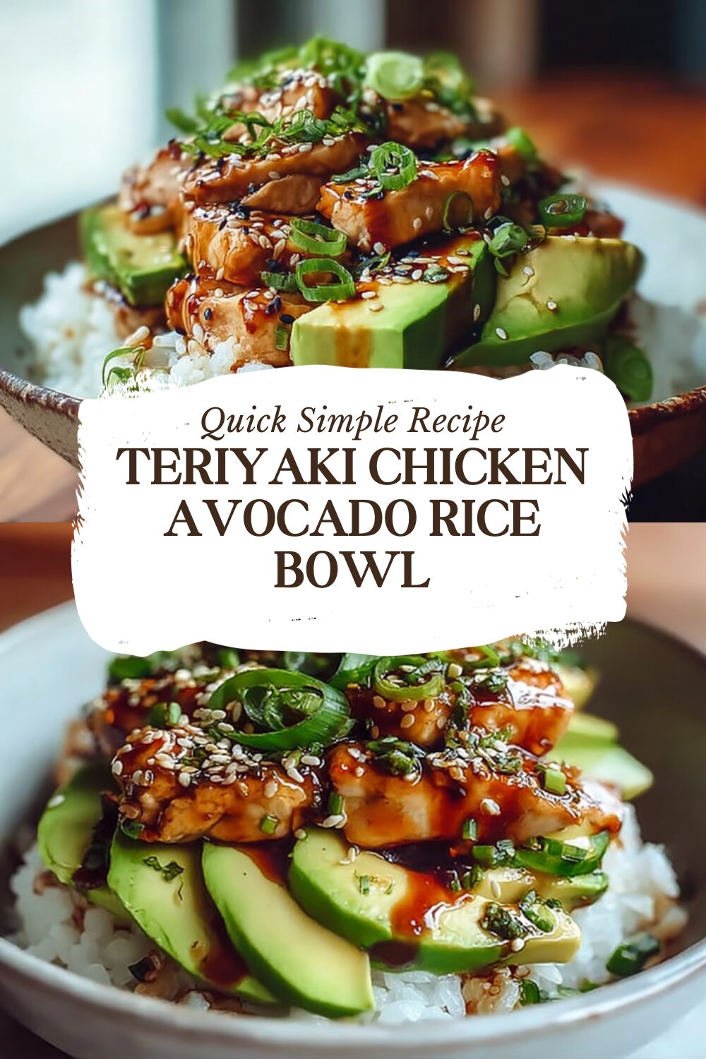Teriyaki Chicken Avocado Rice Bowl