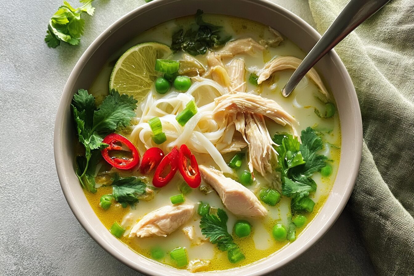 Thai Green Curry Chicken Noodle Soup