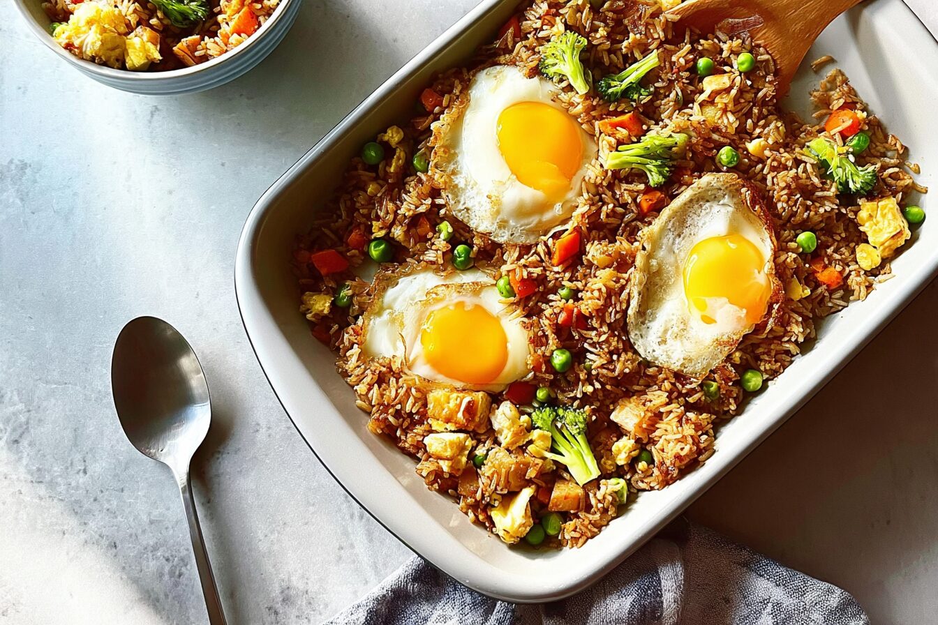 Tray Bake Egg Fried Rice
