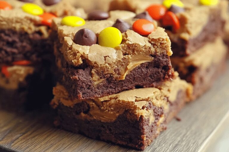 Chewy Reeses Pieces Peanut Butter Brownies 73.Png
