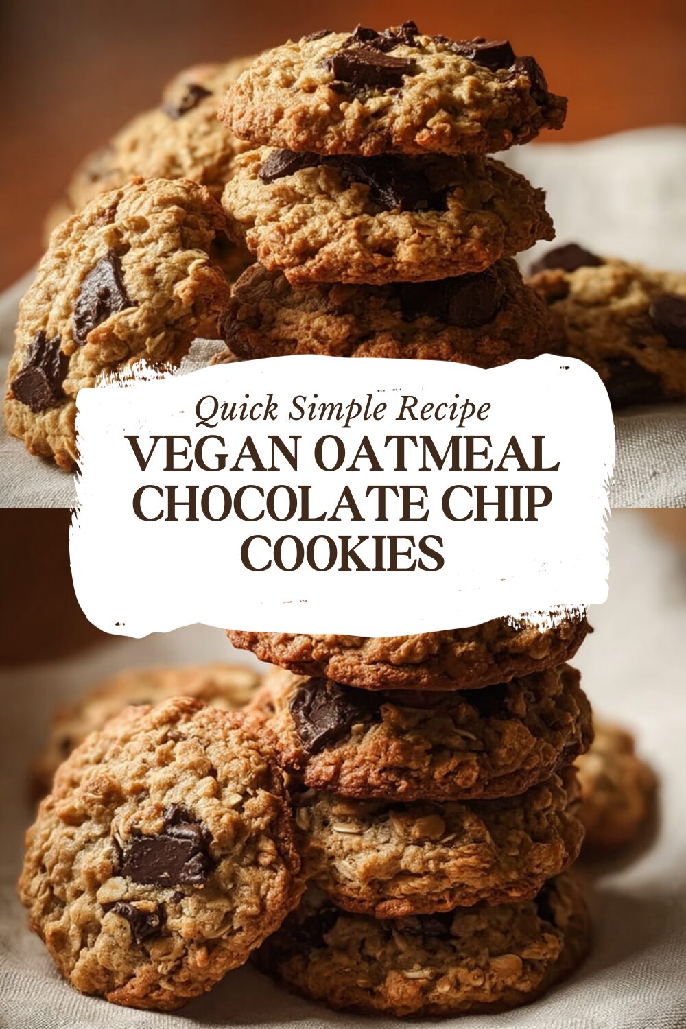 Vegan Oatmeal Chocolate Chip Cookies