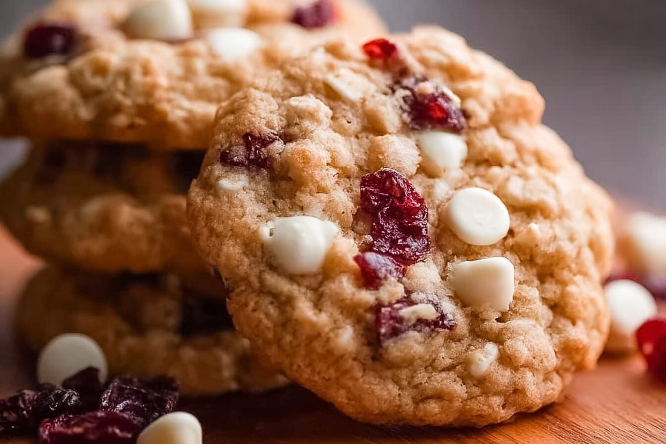 White Chocolate Cranberry Oatmeal Cookies