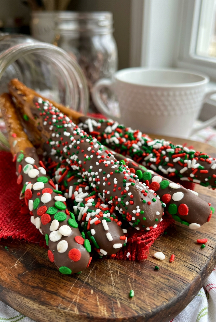 Chocolate Caramel Christmas Wands