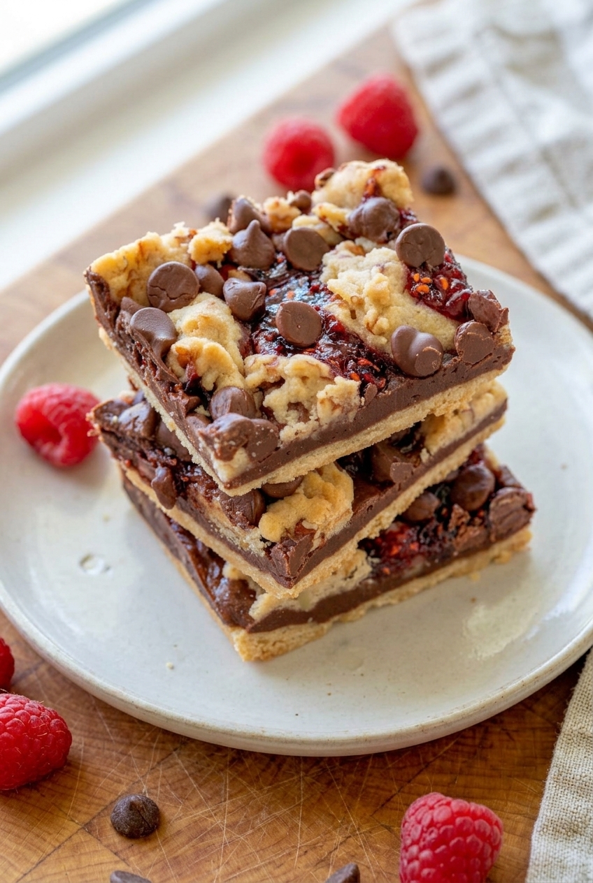 Chocolate Raspberry Crumb Bars