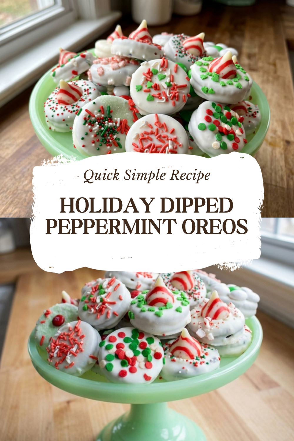 Holiday Dipped Peppermint Oreos