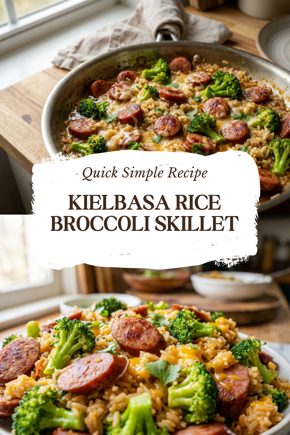 Kielbasa Rice Broccoli Skillet