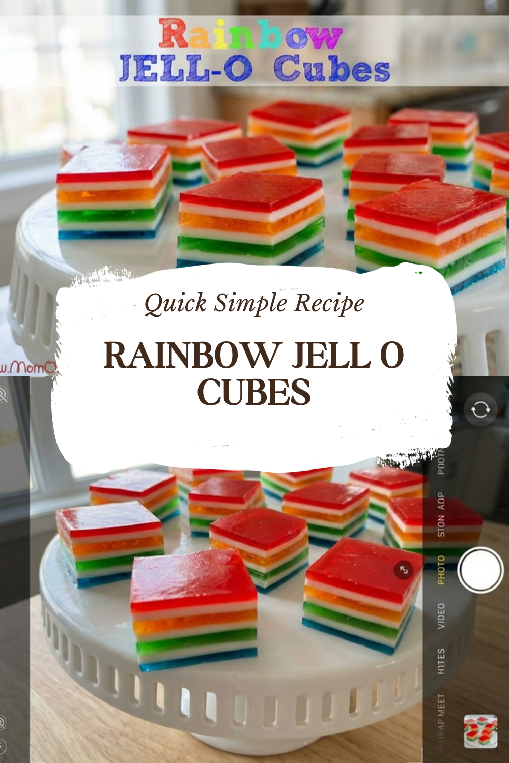 Rainbow Jell O Cubes