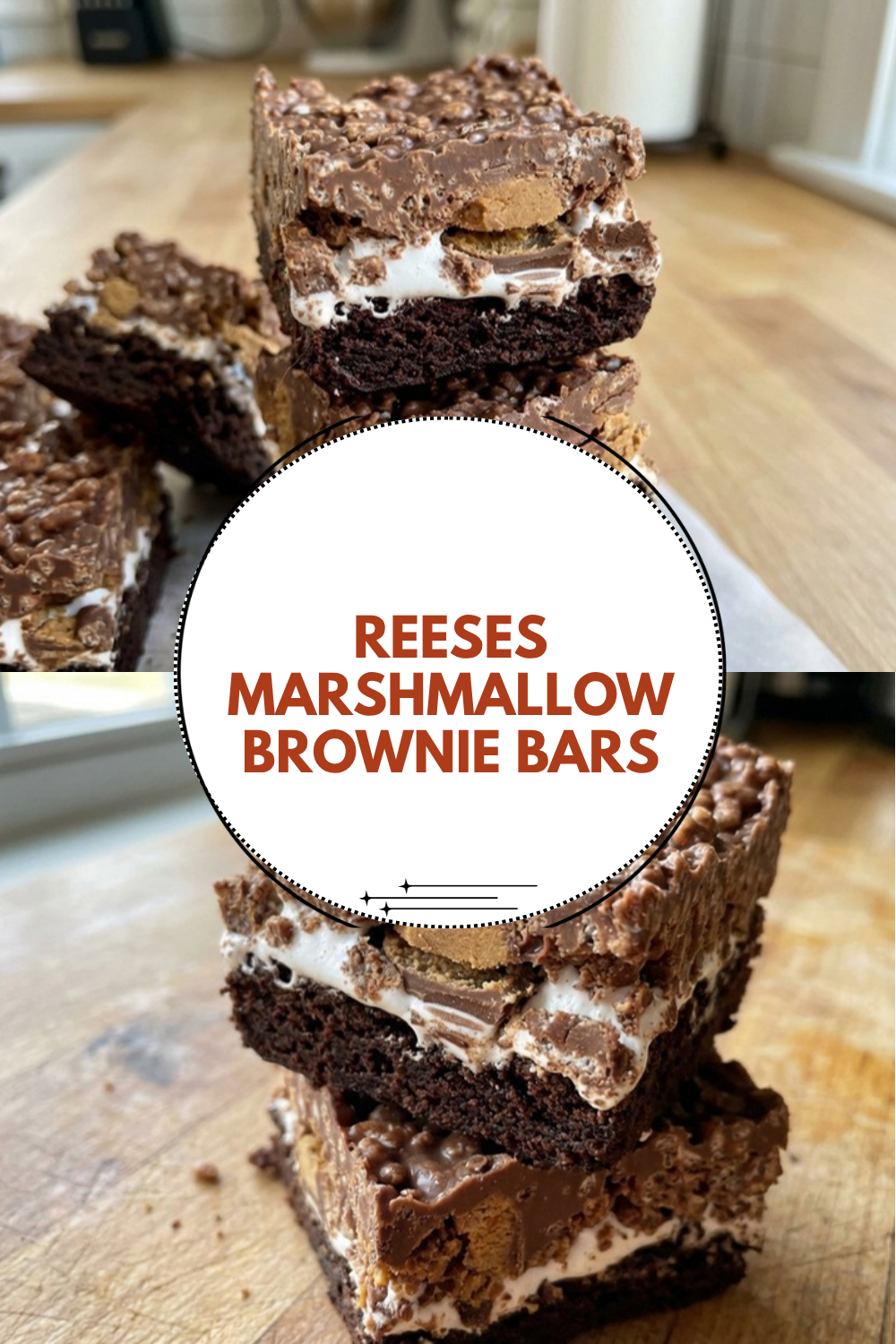 Reeses Marshmallow Brownie Bars