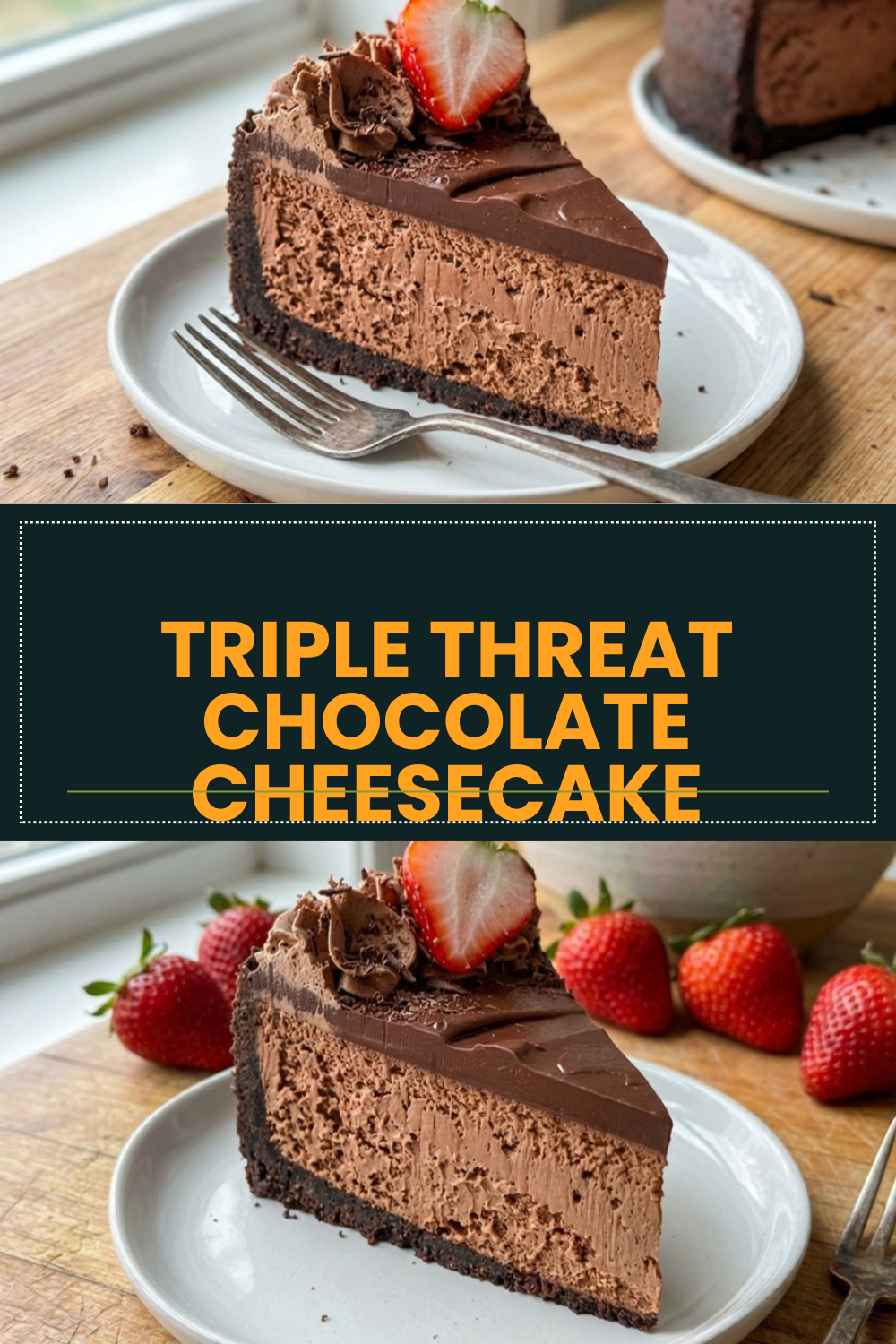 Triple Threat Chocolate Cheesecake