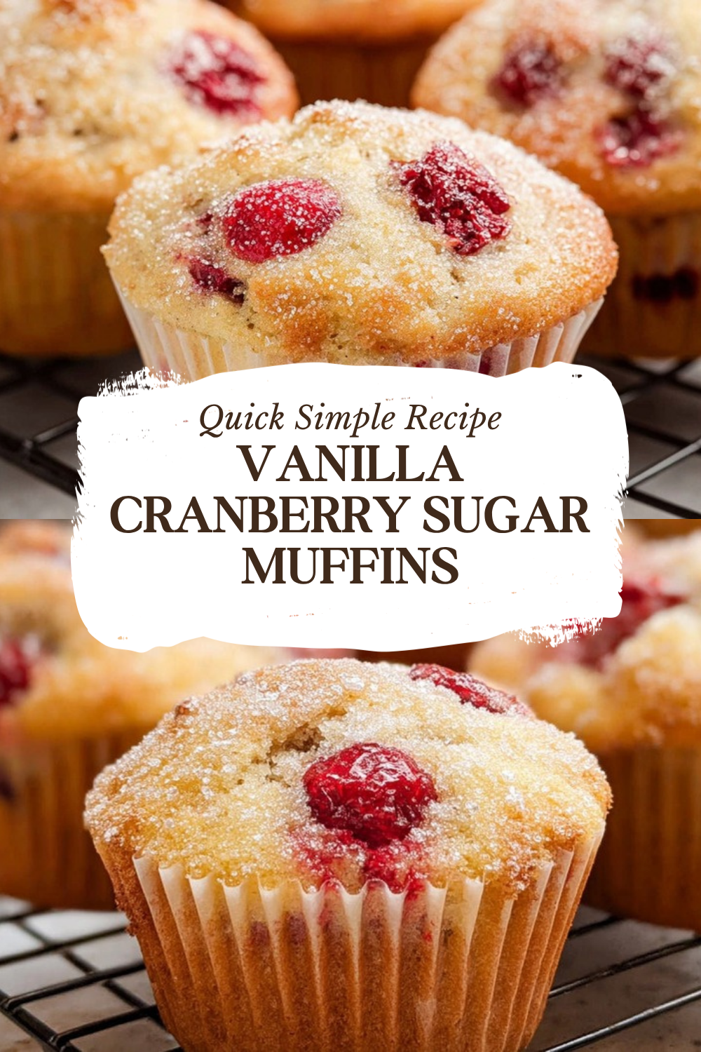 Vanilla Cranberry Sugar Muffins