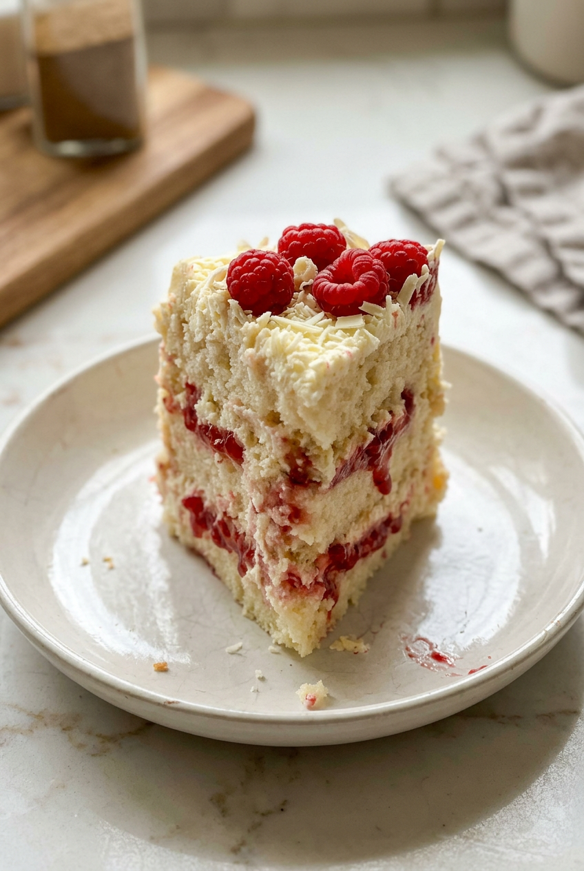 White Chocolate Raspberry Cake