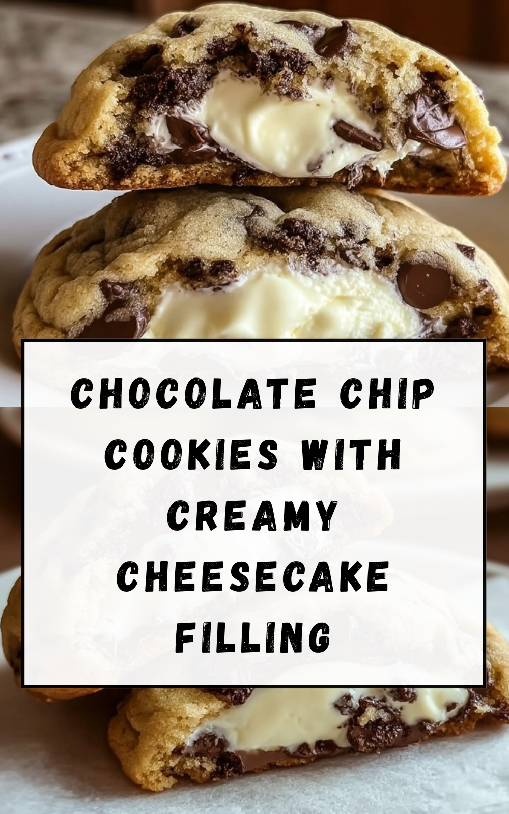 Chocolate Chip Cookies With Creamy Cheesecake Filling