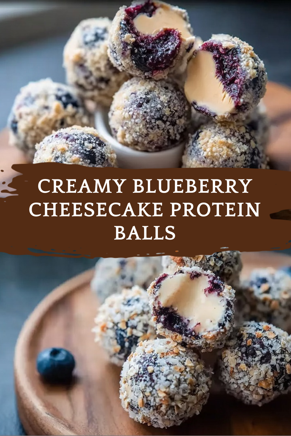 Creamy Blueberry Cheesecake Protein Balls