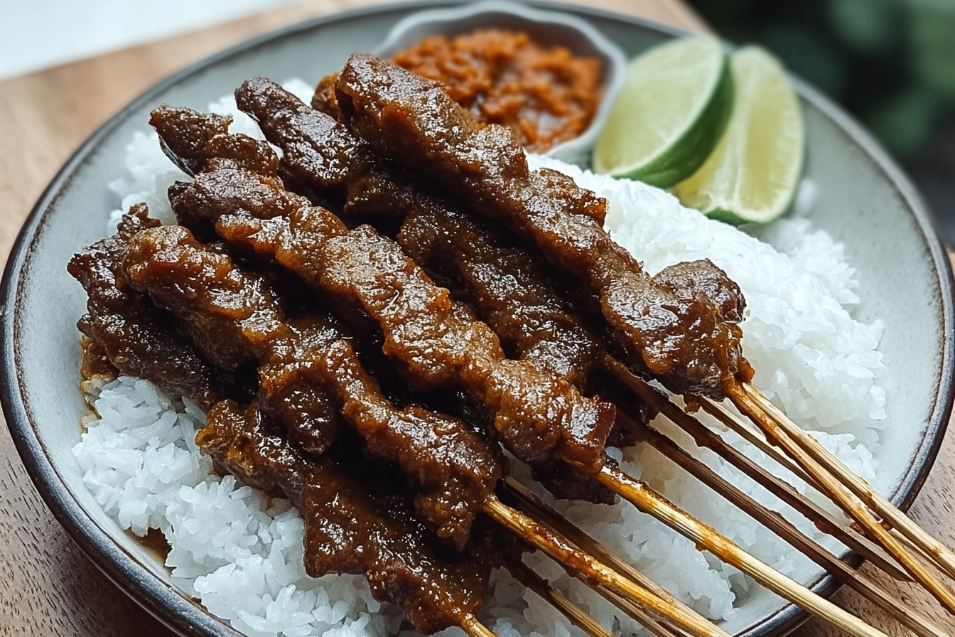 Indonesian Sate Padang Beef Skewers